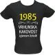 Majica ženska (telirana)-1985, vrhunska kakovost, izjemen letnik L-črna