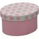 Darilna škatla Pink polka - ovalna, 10x7x6cm