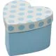 Darilna škatla Blue polka - srček, 8,5x8x6cm