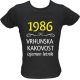 Majica ženska (telirana)-1986, vrhunska kakovost, izjemen letnik L-črna