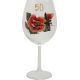Kozarec za vino poslikan - vrtnica - rdeča, 50let, 0.58l