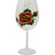 Kozarec za vino poslikan - vrtnica - oranžna, 40let, 0.58l