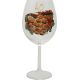 Kozarec za vino poslikan - grozd - bel, 40let, 0.58l