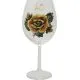 Kozarec za vino poslikan - vrtnica- rumena, 40let, 0.58l