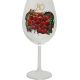 Kozarec za vino poslikan - grozd - rdeč, 80let, 0.58l