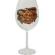 Kozarec za vino poslikan - grozd - bel,  0.58l