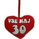 Srček Vse naj 30,19x14cm