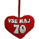 Srček Vse naj 70, 19x14cm