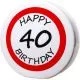 Hranilnik "Happy Birthday" prometni znak 40, keramika, 15cm