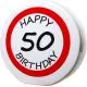 Hranilnik "Happy Birthday" prometni znak 50, keramika, 15cm