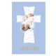 Voščilo za krst - vizitka, dojenček in križ za dečke - bleščice/zlatotisk