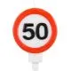Svečka za torto, prometni znak 50, 6cm