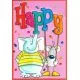 Voščilo, čestitka humorna, roza, Happy Birthday