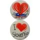 Slovenija, Magnet okrogel 65mm, I love Slovenija, sort.