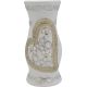 Vaza dekorativna okrogla, belo/zlata, 20cm