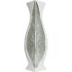 Vaza dekorativna kvadratna, belo/srebrna, 30cm