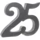 Srebrna številka "25", lesena, 12cm
