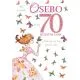 Voščilo, čestitka - 70, za čudovito osebo, bleščice/zlatotisk
