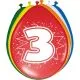 Baloni barvni, 8kom, 3, iz lateksa, 30cm