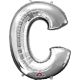 Balon napihljiv, za helij, srebrn, črka "C", 81cm