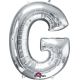 Balon napihljiv, za helij, srebrn, črka "G", 81cm