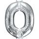 Balon napihljiv, za helij, srebrn, črka "O", 83cm