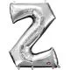 Balon napihljiv, za helij, srebrn, črka "Z", 83cm