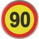 Magnet: Prometni znak 90, okrogel 6 cm