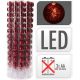 Božične krogle rdeče, z LED lučkami, 12 krogel, na baterije, kabel 55cm