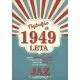 Voščilo, čestitka - zelena, najboljše iz 1949 - bleščice/zlatotisk