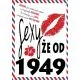 Voščilo, čestitka - ustnice, sexy že od 1949 - bleščice/zlatotisk