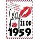 Voščilo, čestitka - ustnice, sexy že od 1959 - bleščice/zlatotisk