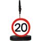 Prometni znak iz polimase z kovinsko ščipalko "20", 9cm