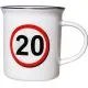 Lonček, prometni znak, "20", porcelan, 9cm