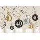 Set spiral iz papirja, "40", zlate pikice, 6/1, (3x17.7cm, 3x 12.7cm)