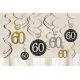 Set spiral iz papirja, "60", zlate pikice, 6/1, (3x17.7cm, 3x 12.7cm)