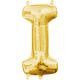 Balon napihljiv, "I", zlati, 40cm + palčka za napihnit
