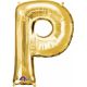 Balon napihljiv, "P", zlati, 40cm + palčka za napihnit