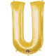 Balon napihljiv, "U", zlati, 40cm + palčka za napihnit
