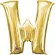 Balon napihljiv, "W", zlati, 40cm + palčka za napihnit