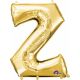 Balon napihljiv, "Z", zlati, 40cm + palčka za napihnit