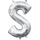 Balon napihljiv, "S", srebrni, 40cm + palčka za napihnit