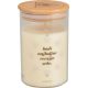 Sveča dišeča v steklenem kozarcu z bambusovim pokrovom, vanilija, "Bodi najboljša...", 345g, 12.5cm