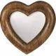 Ogledalo namizno srce lesen okvir, veliko, 30x30 cm