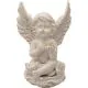 Angel sedeč, bel s kamenčkom, polimasa,  8x5x11cm