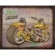 Slika kovinska  rumen motor Fast Motorcycle  44x54x3cm