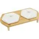 Set 2 skled za prigrizke s pokrovom, porcelan, na podstavku iz bambusa, 11cm