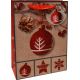 Vrečka darilna, 42x30x12 cm, božična krogla, rdeče bleščice