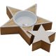 Svečnik lesen za 1 čajno lučko, zvezda, 13.5x10.3x2.3cm