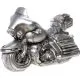 Hranilnik motor z naslonjalom srebrn, polymasa 17x12cm